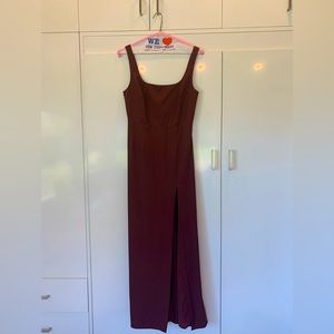 BHLDN Catarina Crepe Maxi Dress - Cocoa Plum - Size 8